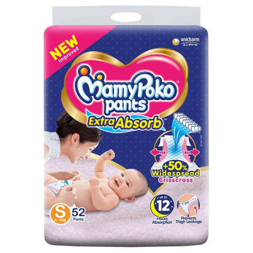 MAMYPOKO SMALL 4-8 KG 52 PCS BABY DIAPERS