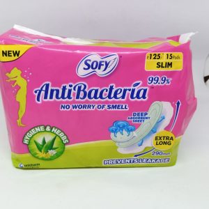 SOFY ANTI BACTERIA EXTRA LONG SIZE 15 PADS 290MM (3)
