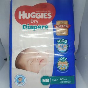 HUGGIES MALAYSIAN NB 64 PCS BELT UPTO 5KG BABY DIAPER