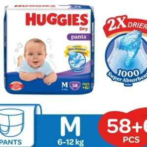 HUGGIES M PANT 6-12 KG 58+6 BABY DIAPER