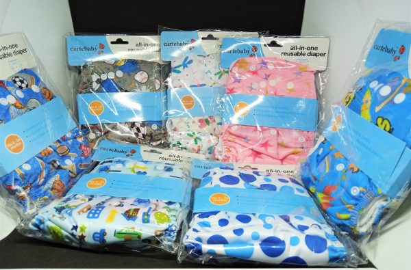 REUSABLE (CHINA) BABY DIAPER ALL IN ONE. FITS 0-24 MONTHS