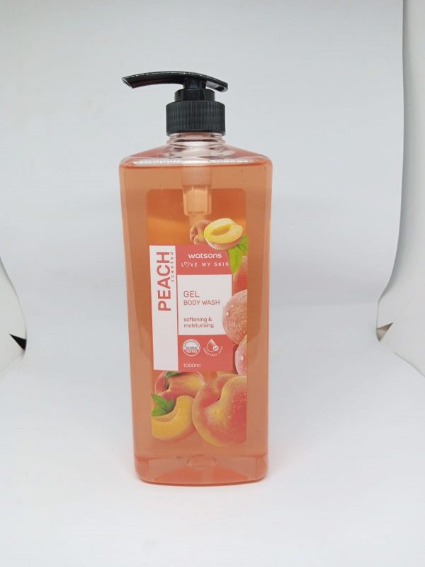 WATSONS PEACH SCENTED GEL BODY WASH THOROUGHLY CLEANSES YOUR BODY AND HELPS YOUR SKIN RETAIN MOISTURE. THIS REFRESHING GEL BODY WASH COMES IN A FRUITY SCENT. IT LEAVES YOUR SKIN CLEAN, SOFT AND SMOTH FOR AN FRESH FEELING.