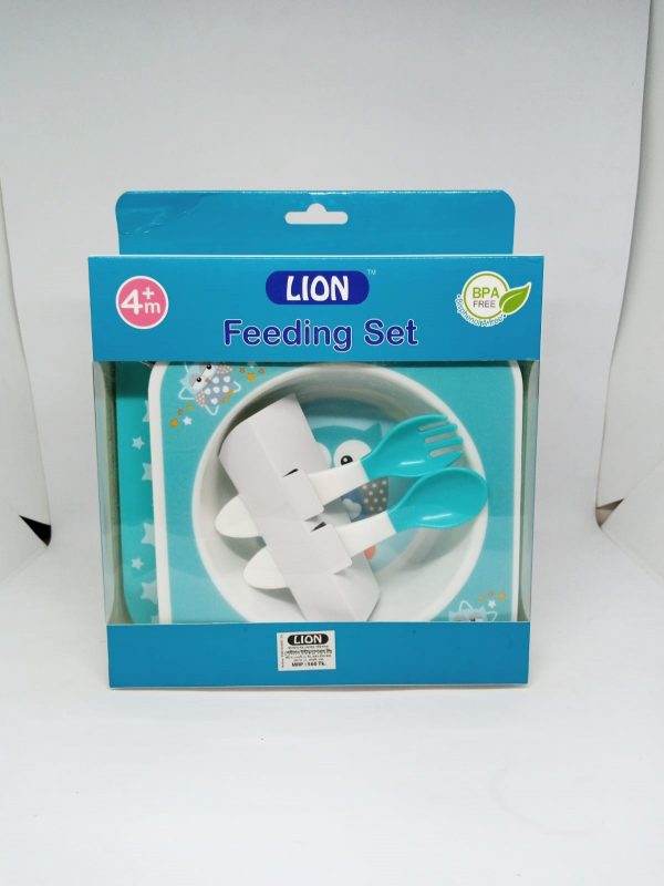 LION SQUARE BABY BOWL & PLATE FEEDING SET (1)